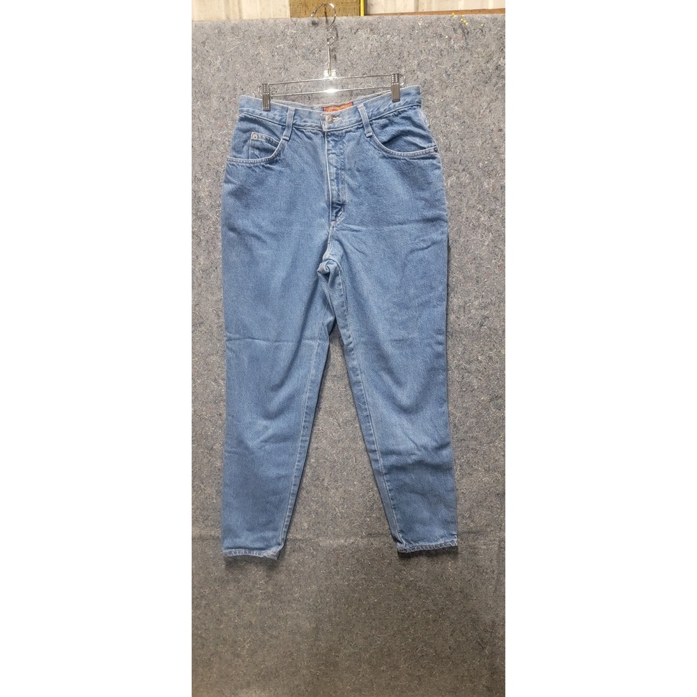 Vintage Bonjour Womens Blue Jeans Denim High Rise Tapered Leg 13 / 14 Petite